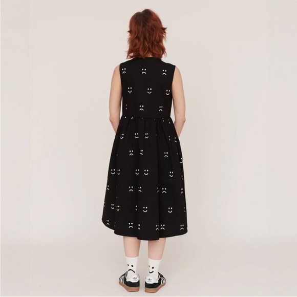 LAZY OAF NWT Happy Sad Gilet Dress Black White Dual Zipper Sleeveless Skater XS - Picture 14 of 16